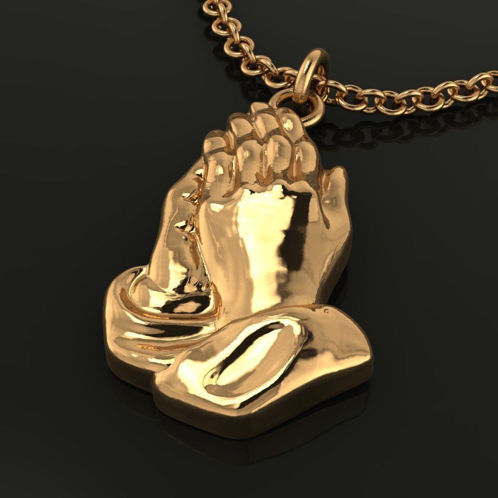 Praying Hands Pendant Size Large 3D print model_2