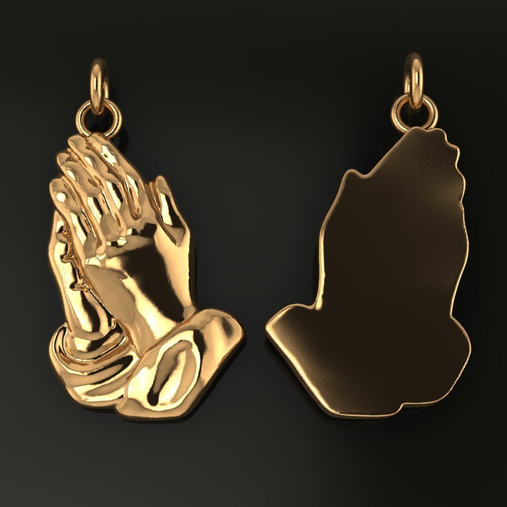 Praying Hands Pendant Size Large 3D print model_1