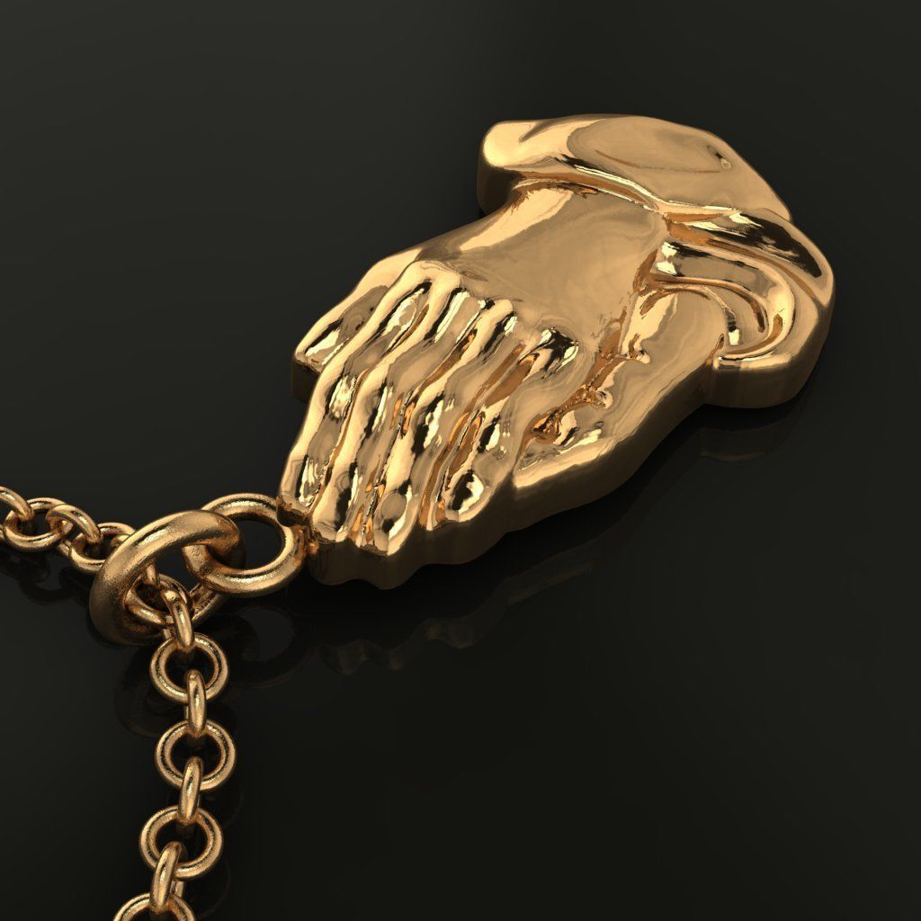 Praying Hands Pendant Size Large 3D print model_3