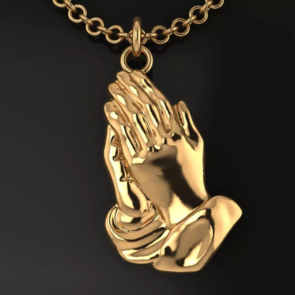 Praying Hands Pendant Size Large 3D print model_0