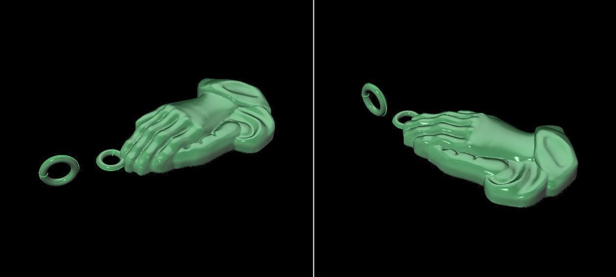 Praying Hands Pendant Size Large 3D print model_10