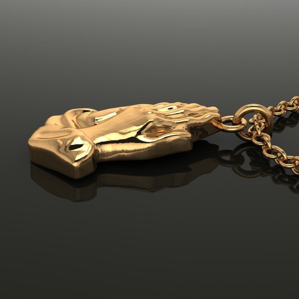 Praying Hands Pendant Size Large 3D print model_4