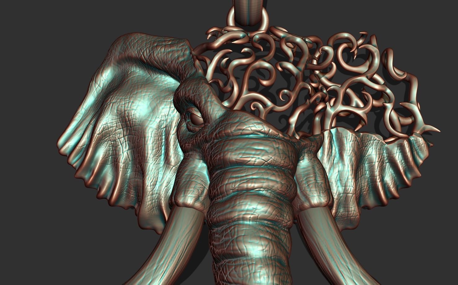 ELEPHANT HEAD 3D print model_3