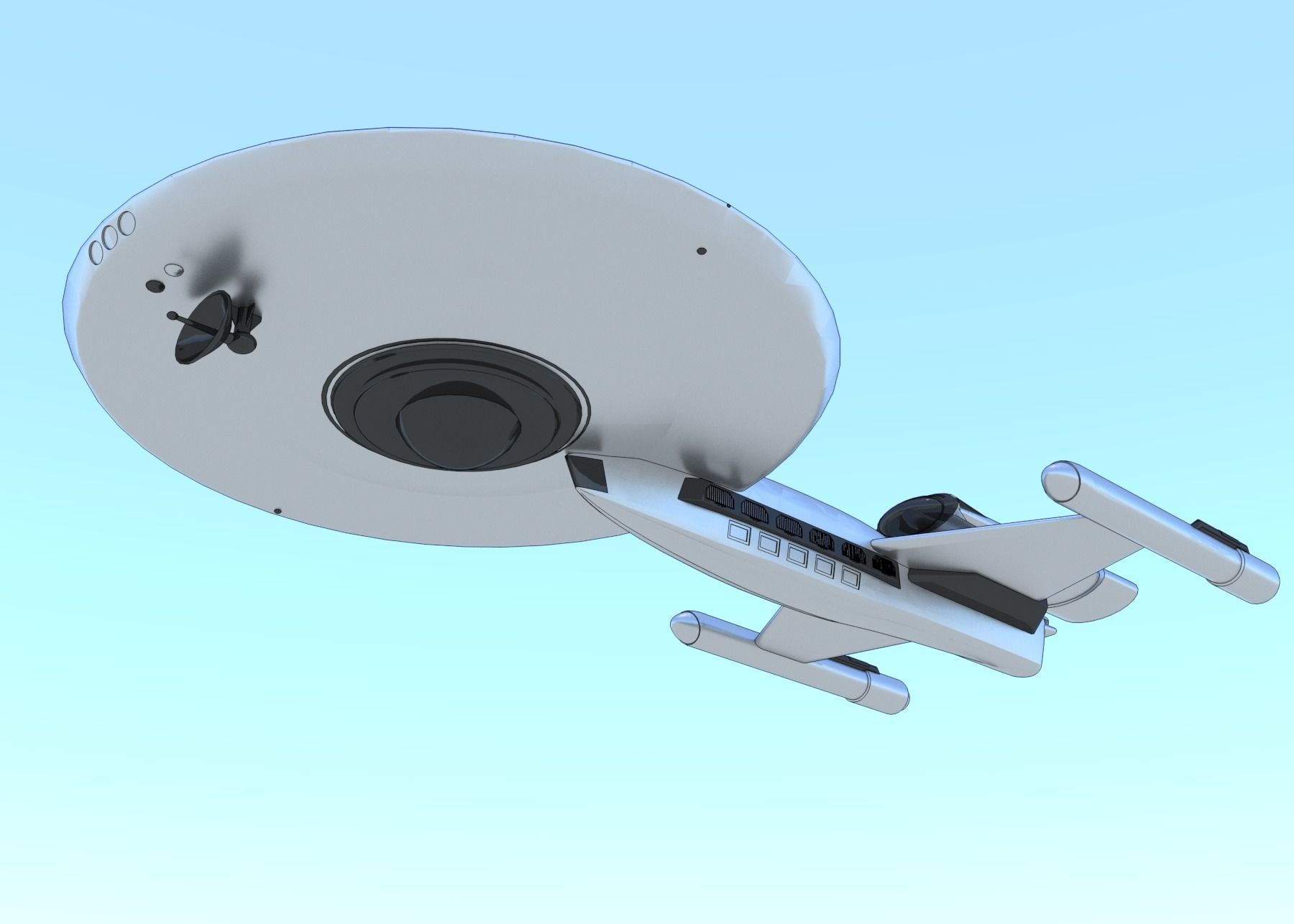 SciFi Spaceship StarTrek Inspired 3D model_7