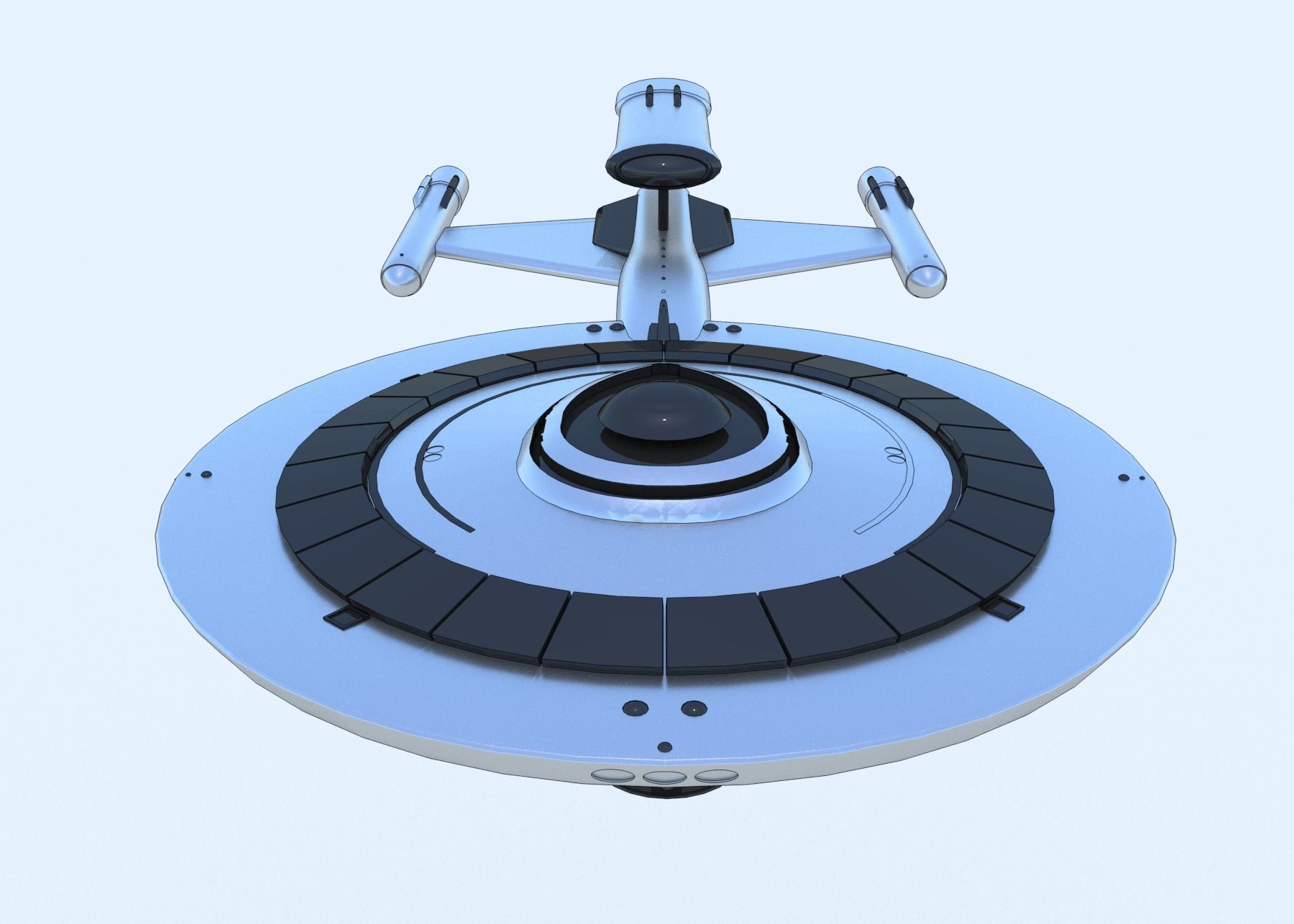 SciFi Spaceship StarTrek Inspired 3D model_6