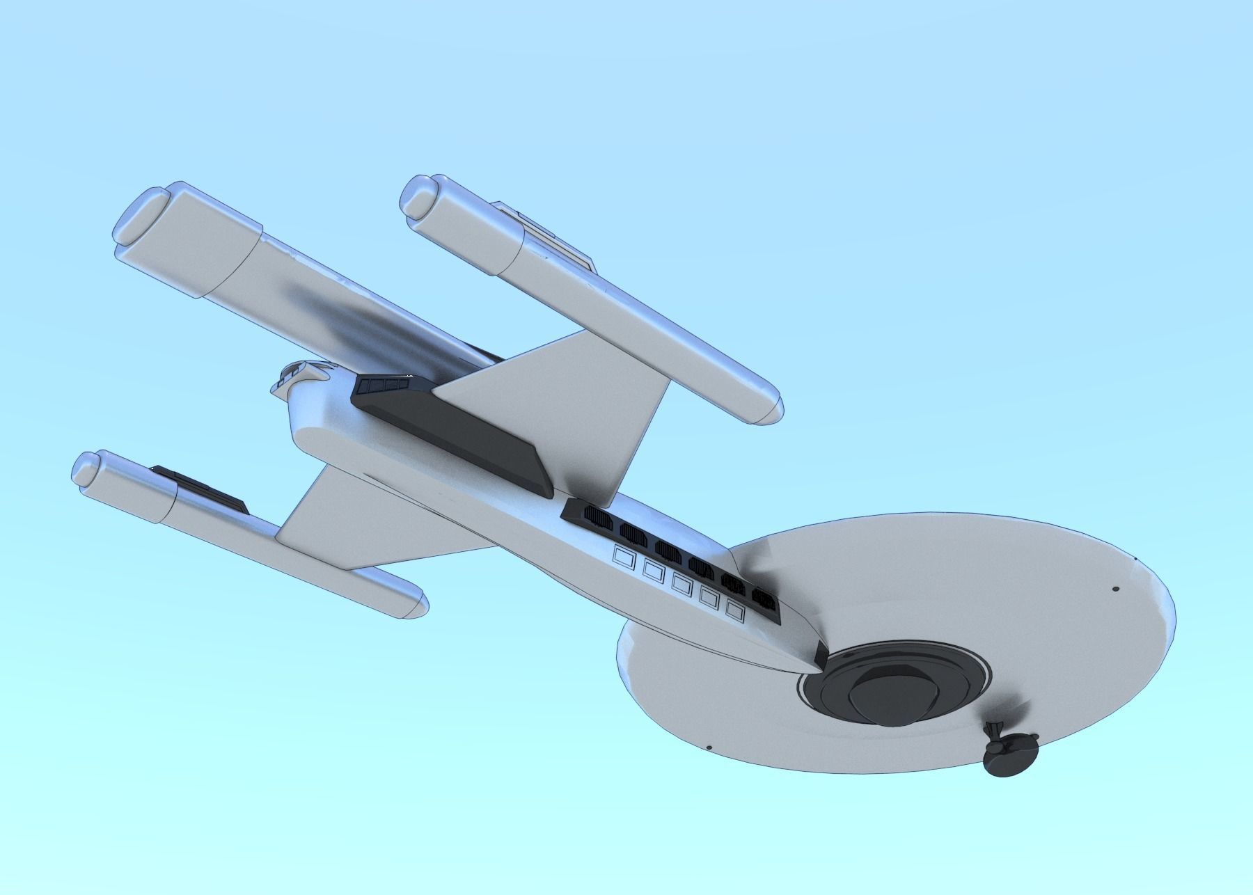 SciFi Spaceship StarTrek Inspired 3D model_10