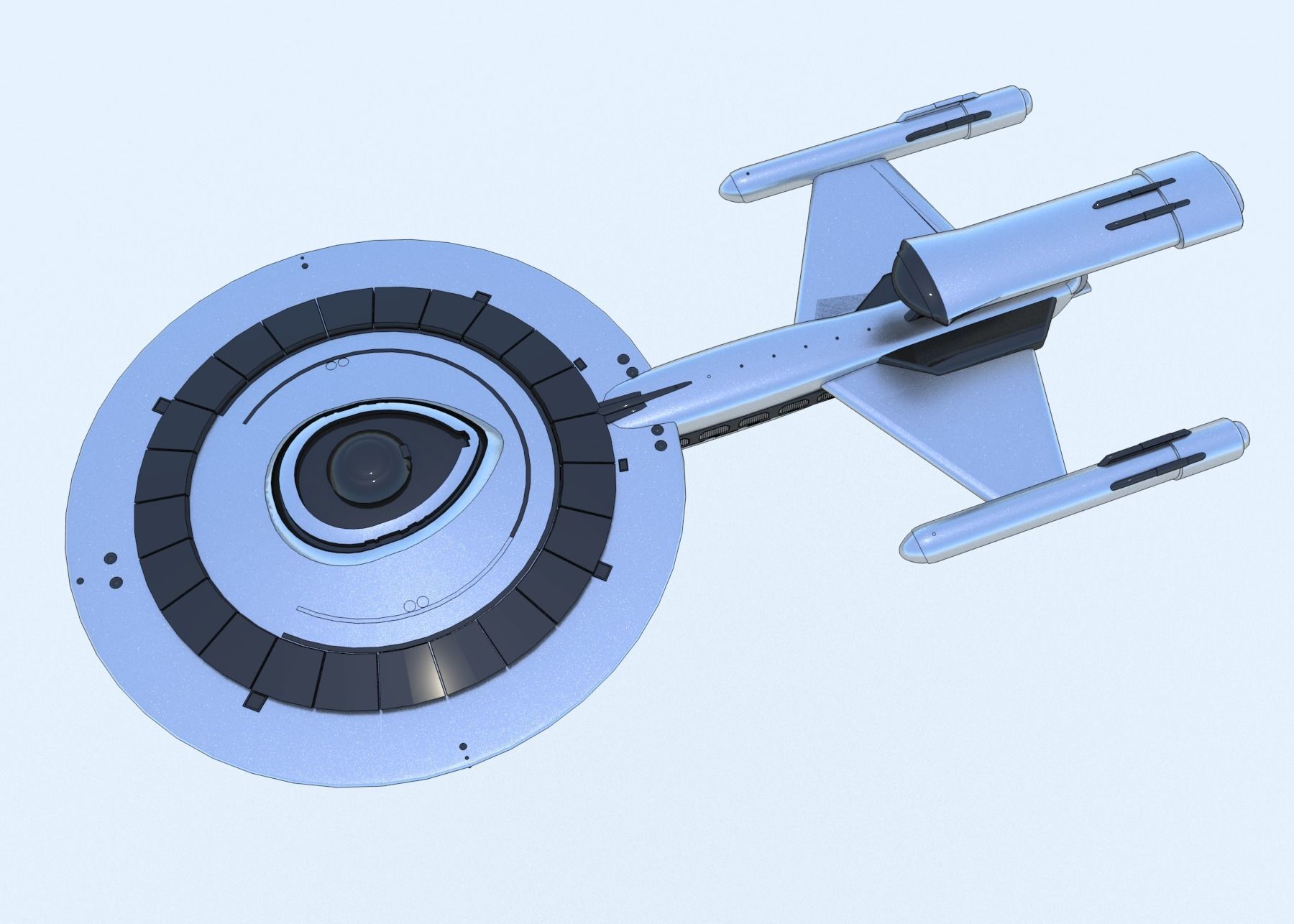 SciFi Spaceship StarTrek Inspired 3D model_2