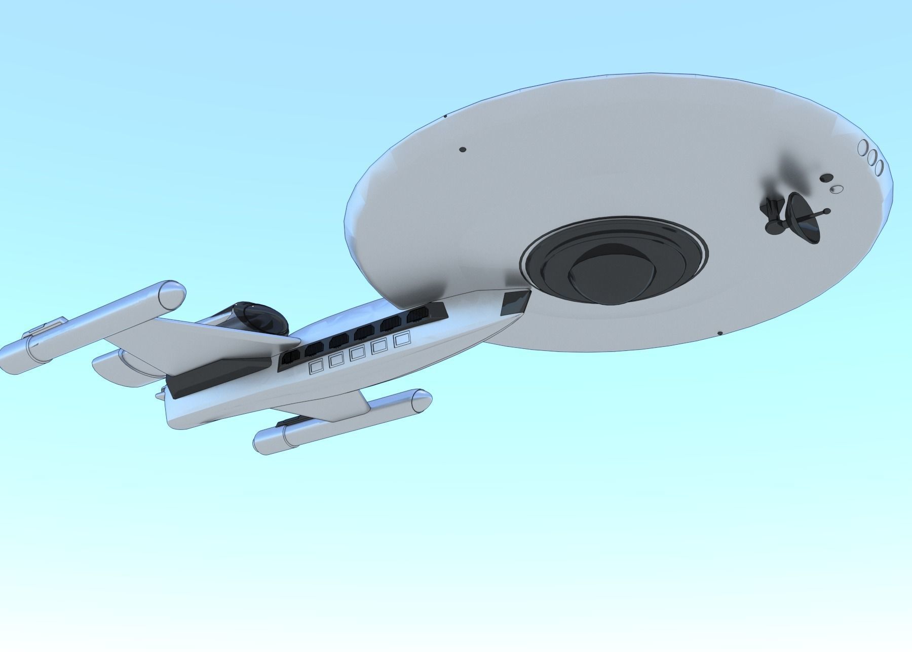 SciFi Spaceship StarTrek Inspired 3D model_9