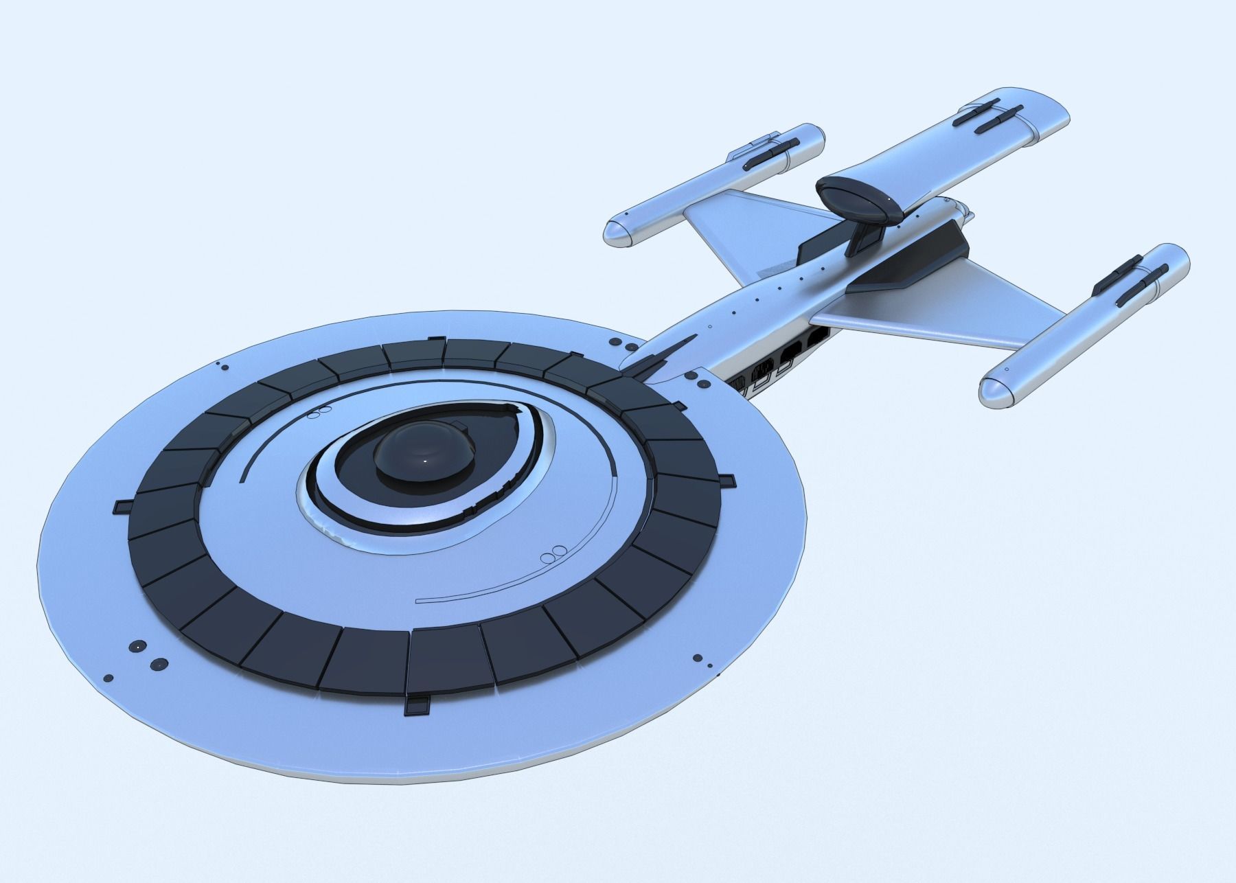 SciFi Spaceship StarTrek Inspired 3D model_4
