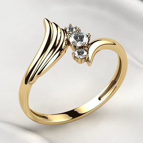 Wing Fashion Gold Ring 3D print model