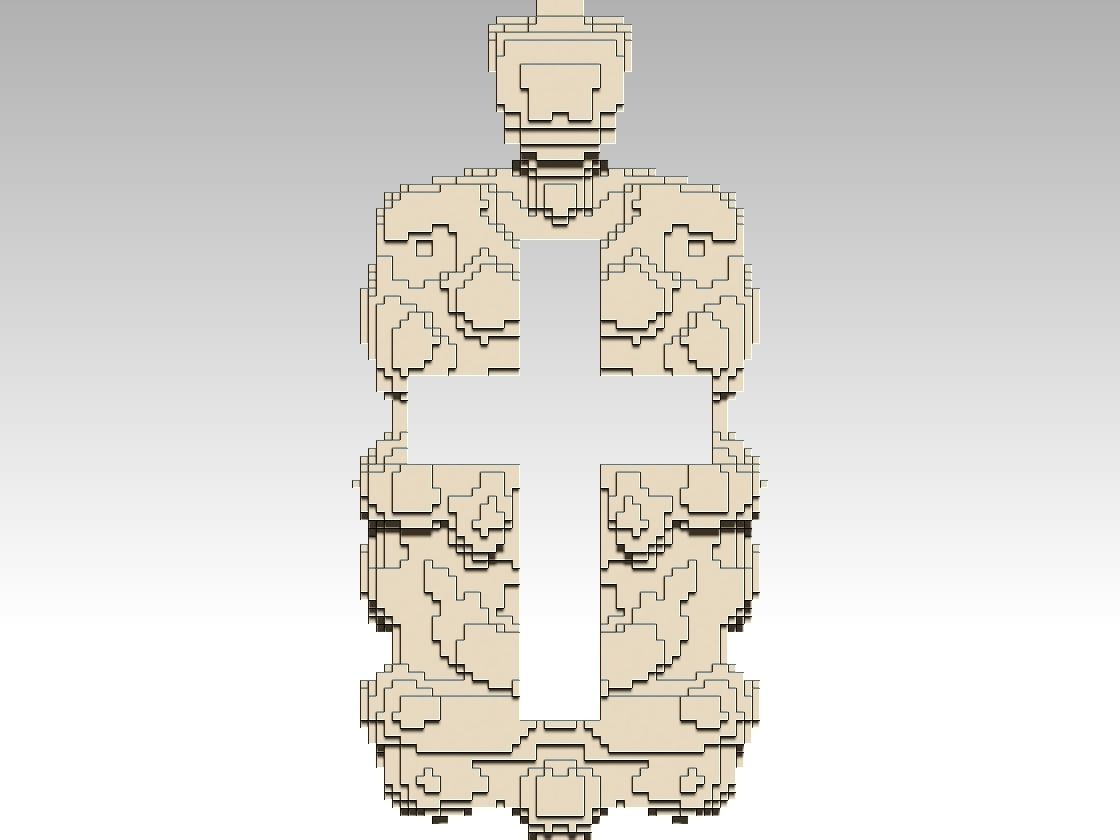 Pixel art cross pendant 3D print model_1