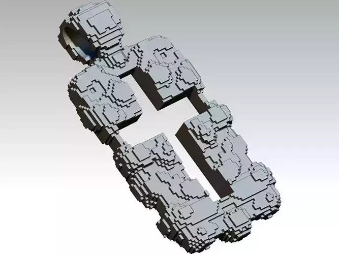 Pixel art cross pendant