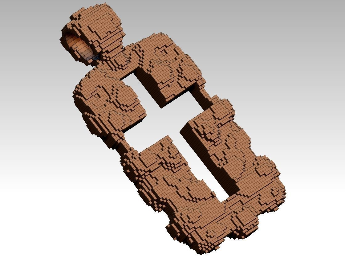 Pixel art cross pendant 3D print model_4