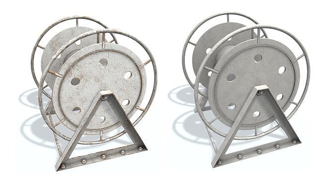 Hawser reel G White Low-poly 3D model