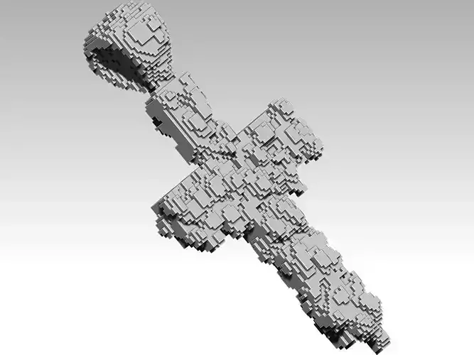 pixel vortex cross pendant