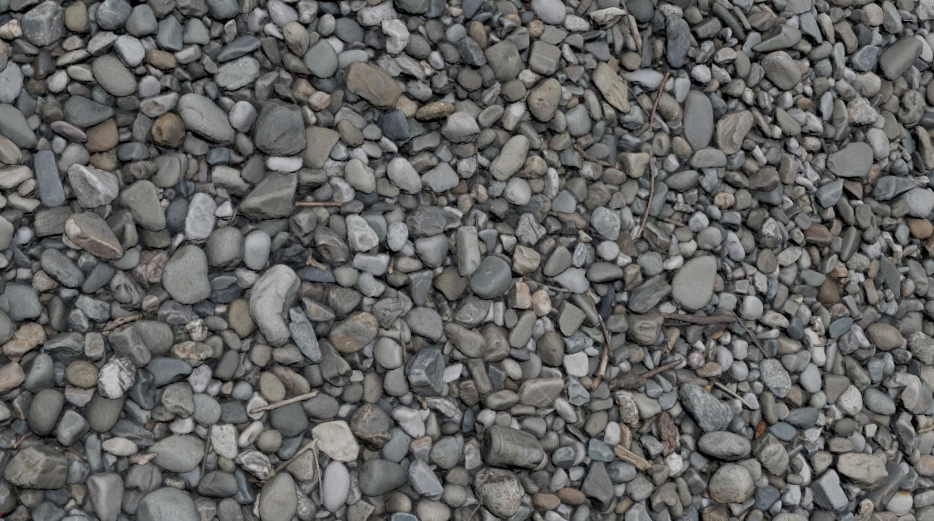 Pebbles ground HQ 3D model_12