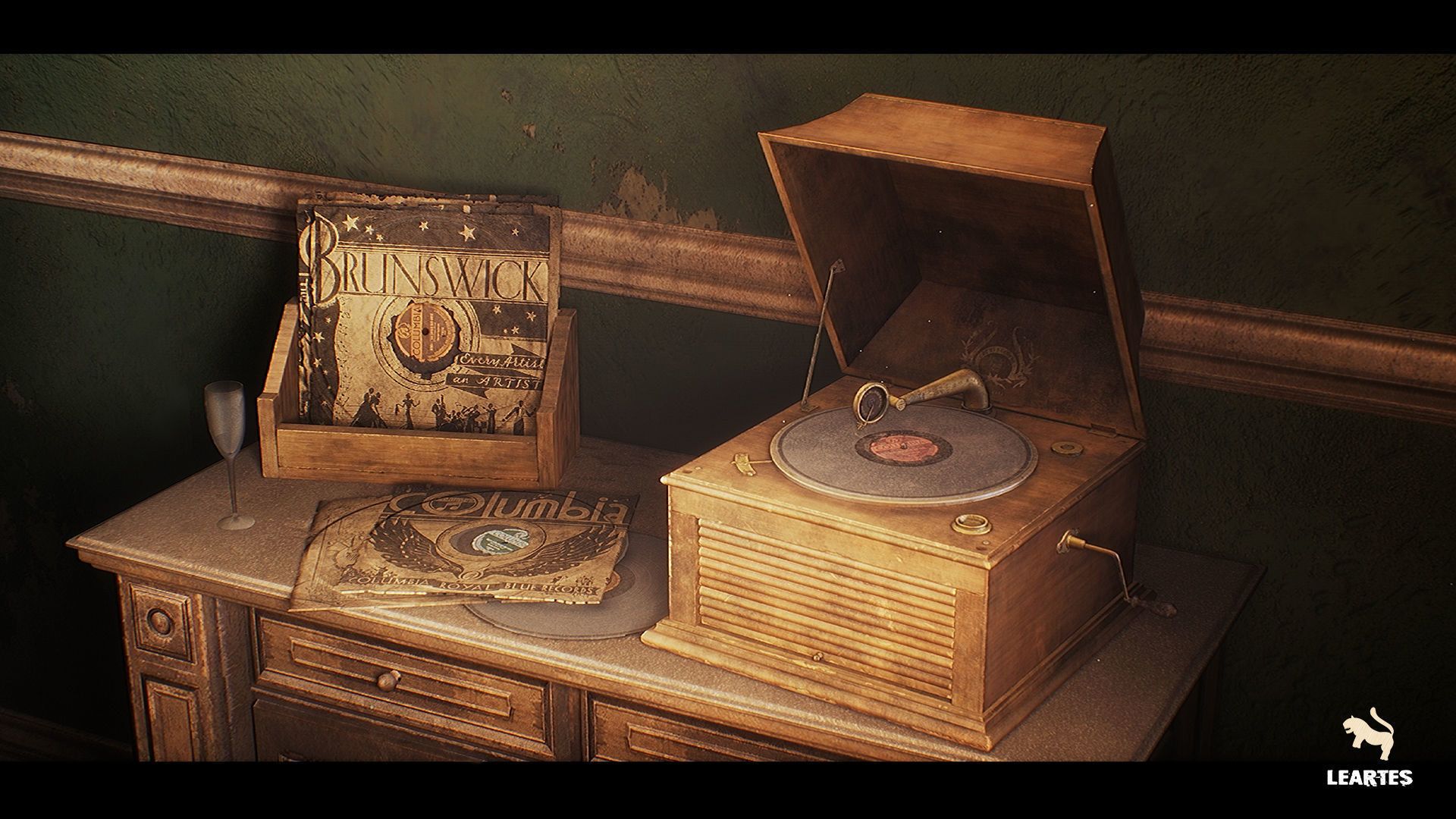 Vintage Bar Interior Environment Unreal Engine Low-poly 3D model_9