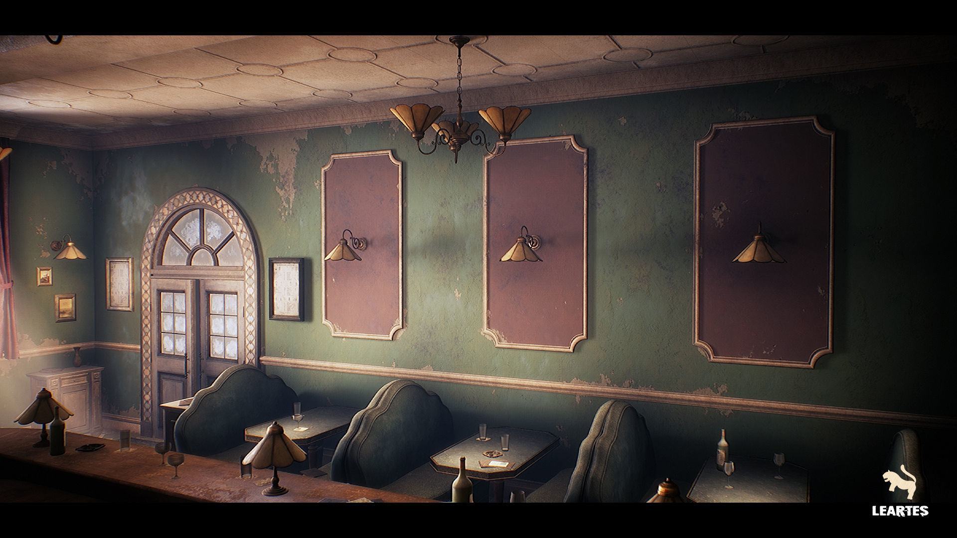 Vintage Bar Interior Environment Unreal Engine Low-poly 3D model_2