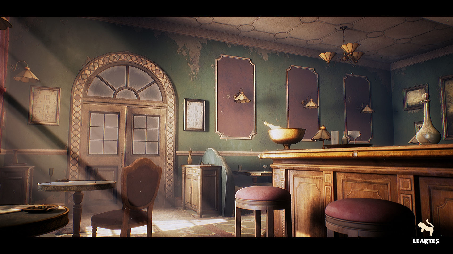 Vintage Bar Interior Environment Unreal Engine Low-poly 3D model_5