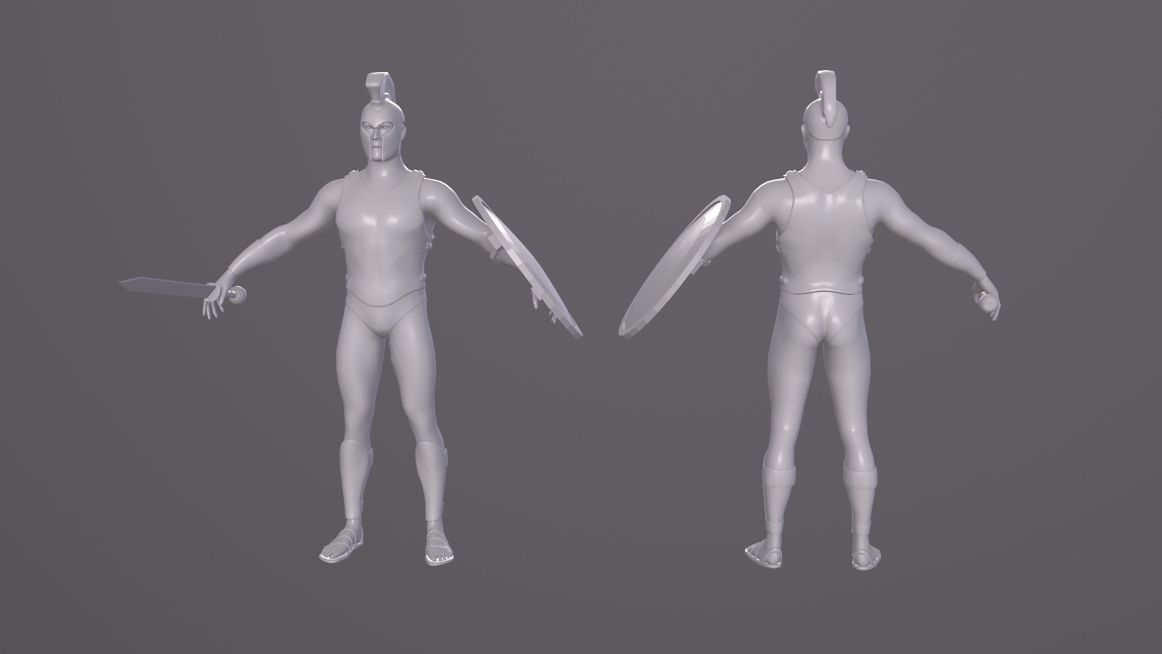 Spartan warrior gameready character Free low-poly 3D model_20