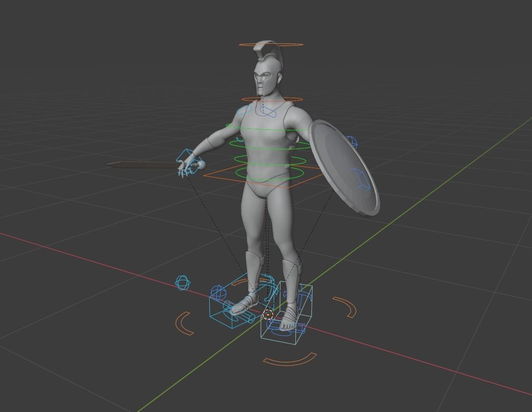 Spartan warrior gameready character Free low-poly 3D model_17