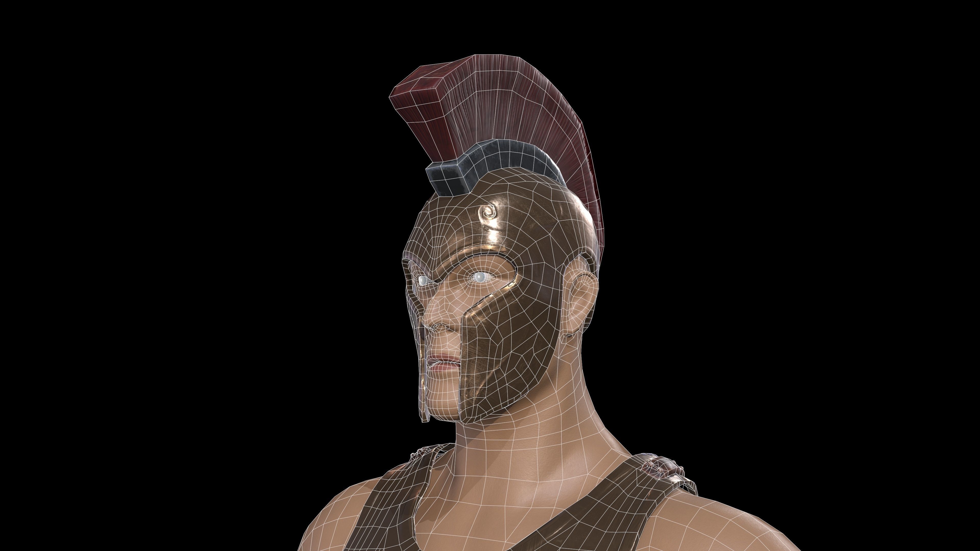 Spartan warrior gameready character Free low-poly 3D model_16