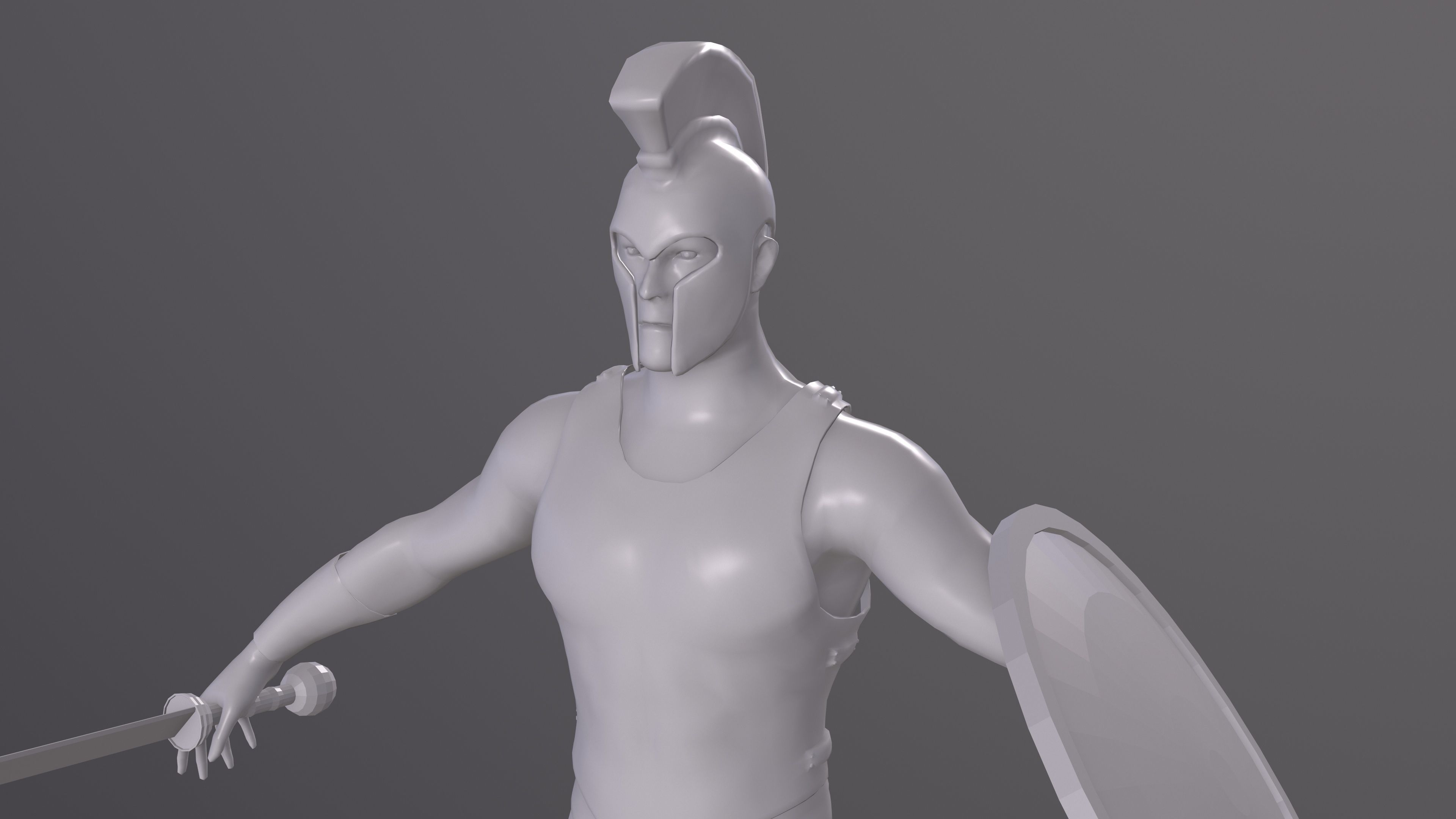 Spartan warrior gameready character Free low-poly 3D model_21
