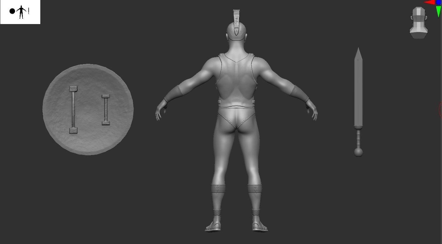 Spartan warrior gameready character Free low-poly 3D model_22