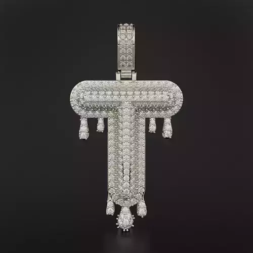 Bubble Letter T with Drip Pendant 3D print model