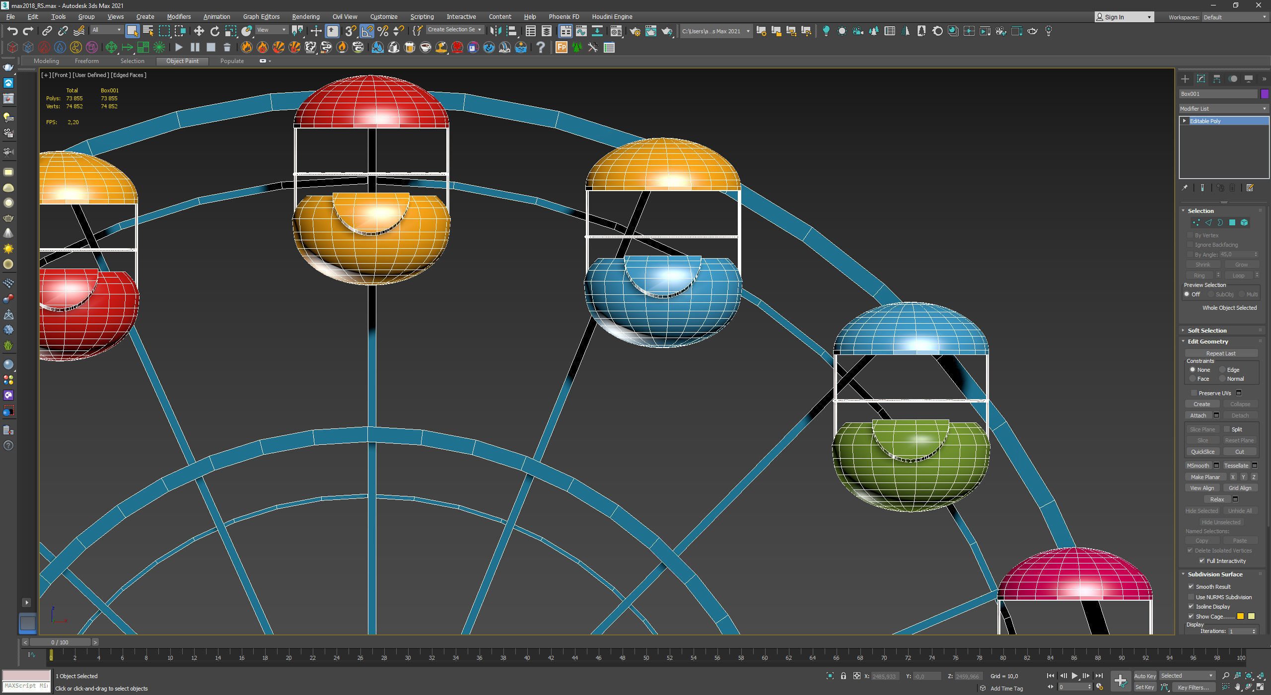 ferris wheel  stylized  Low-poly 3D model_18