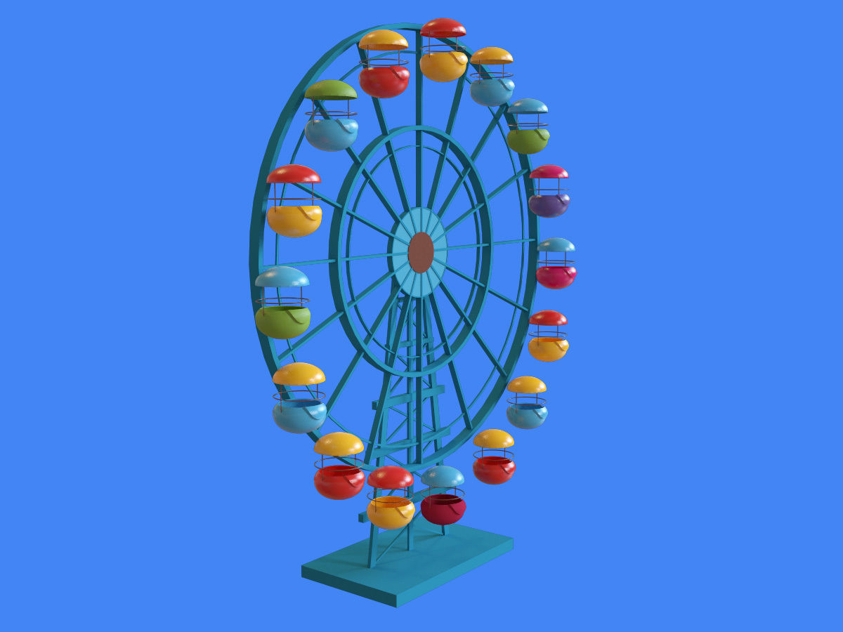 ferris wheel  stylized  Low-poly 3D model_4