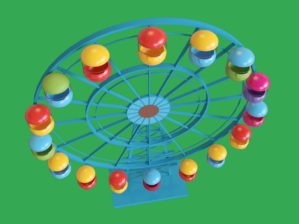 ferris wheel  stylized  Low-poly 3D model_6