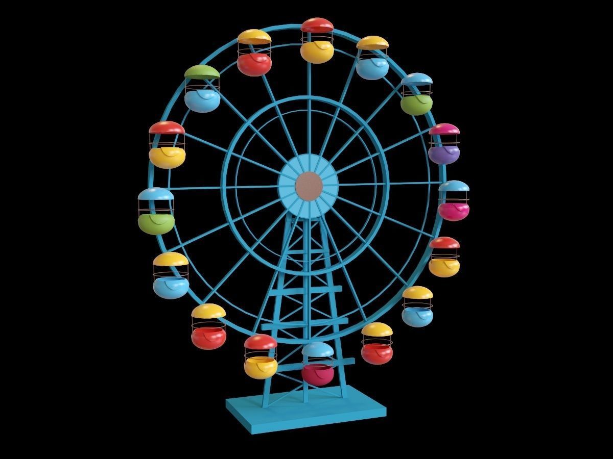 ferris wheel  stylized  Low-poly 3D model_2