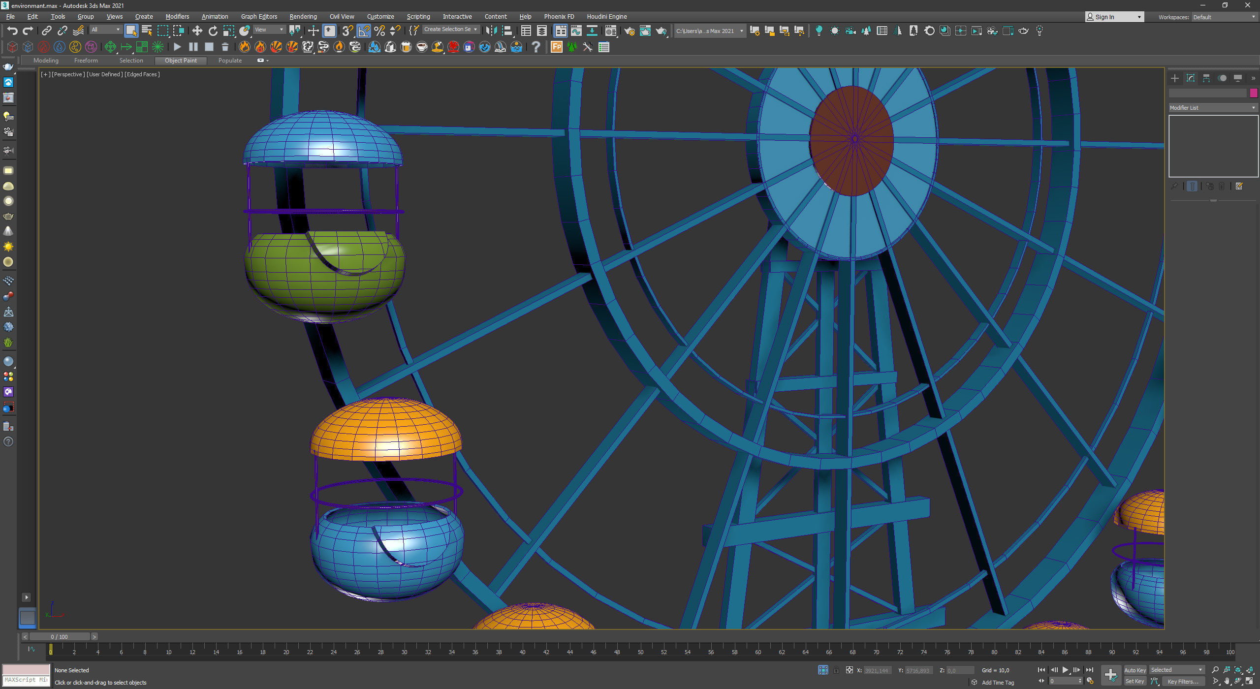 ferris wheel  stylized  Low-poly 3D model_8