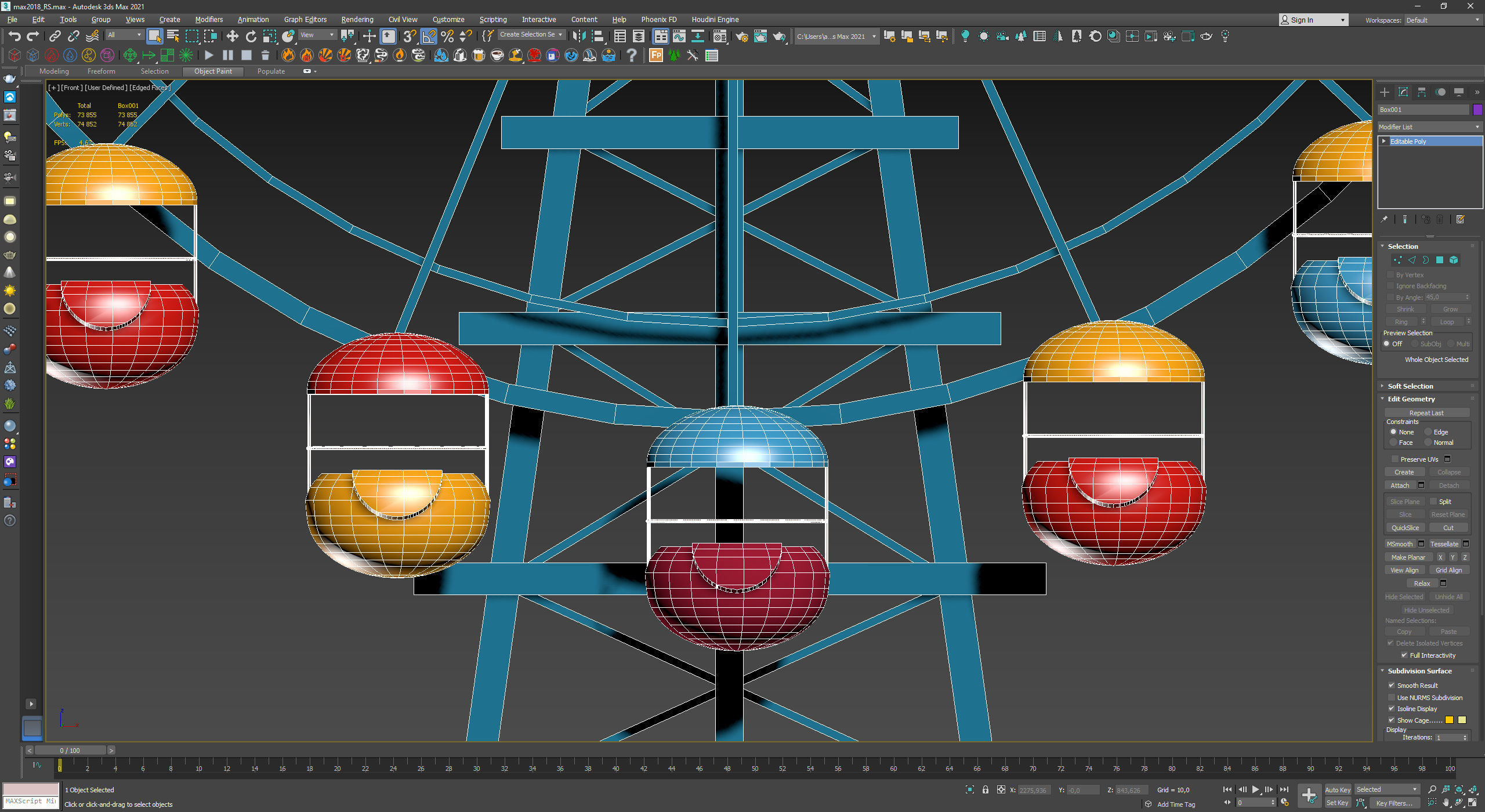 ferris wheel  stylized  Low-poly 3D model_16