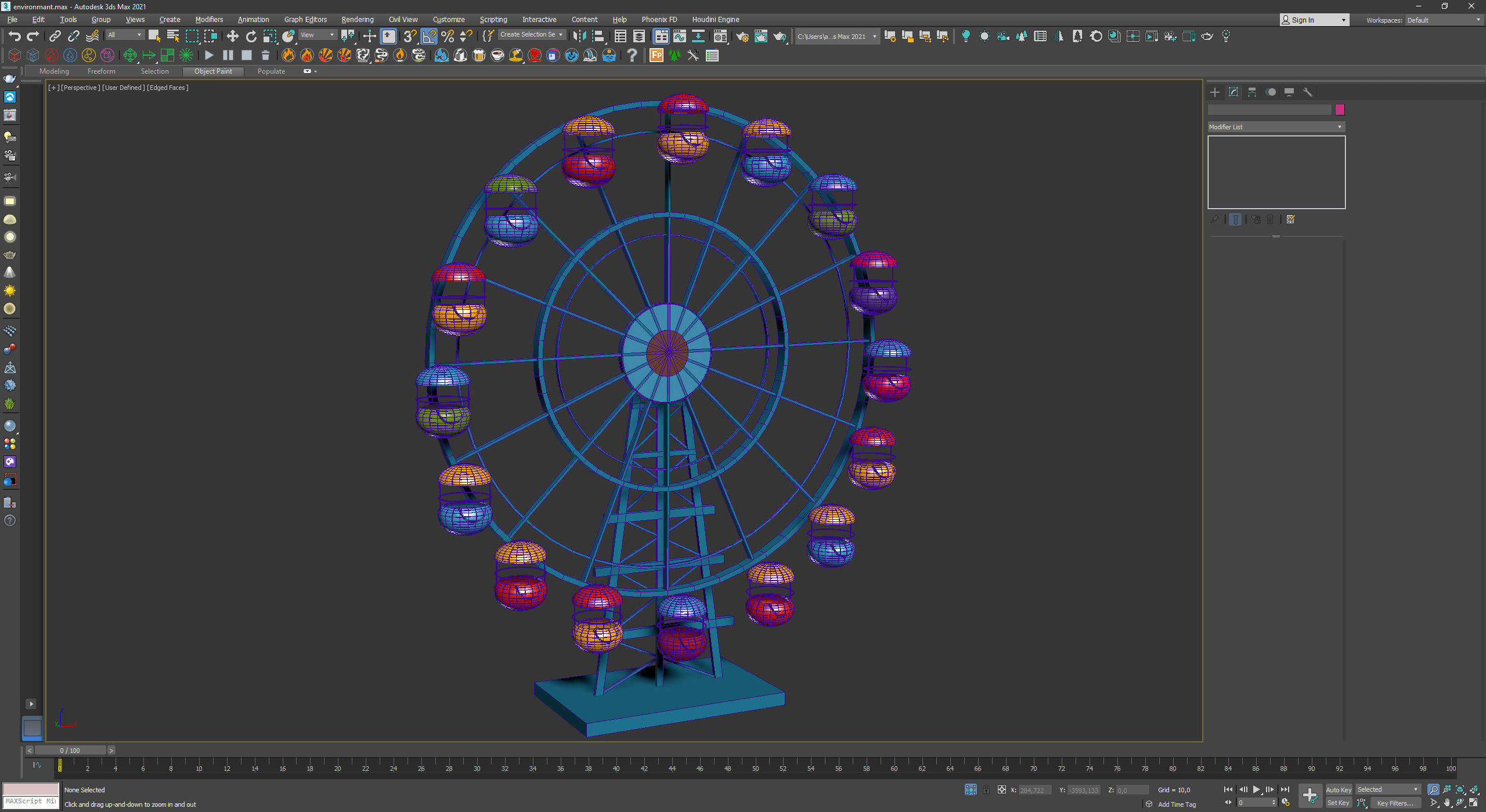 ferris wheel  stylized  Low-poly 3D model_7