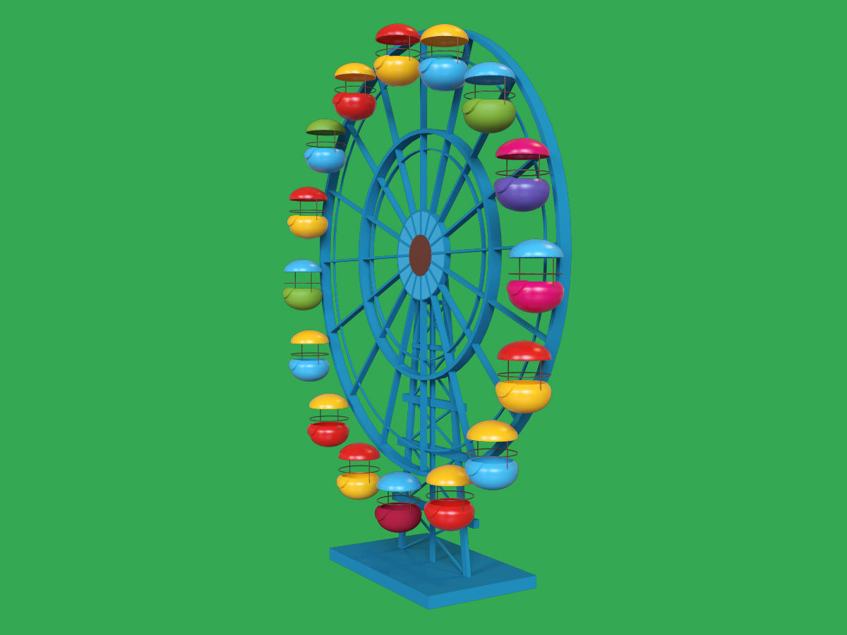 ferris wheel  stylized  Low-poly 3D model_5