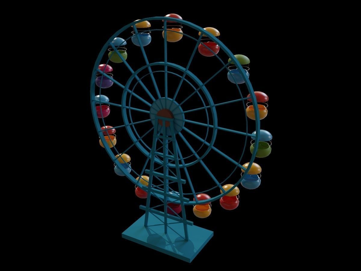 ferris wheel  stylized  Low-poly 3D model_20