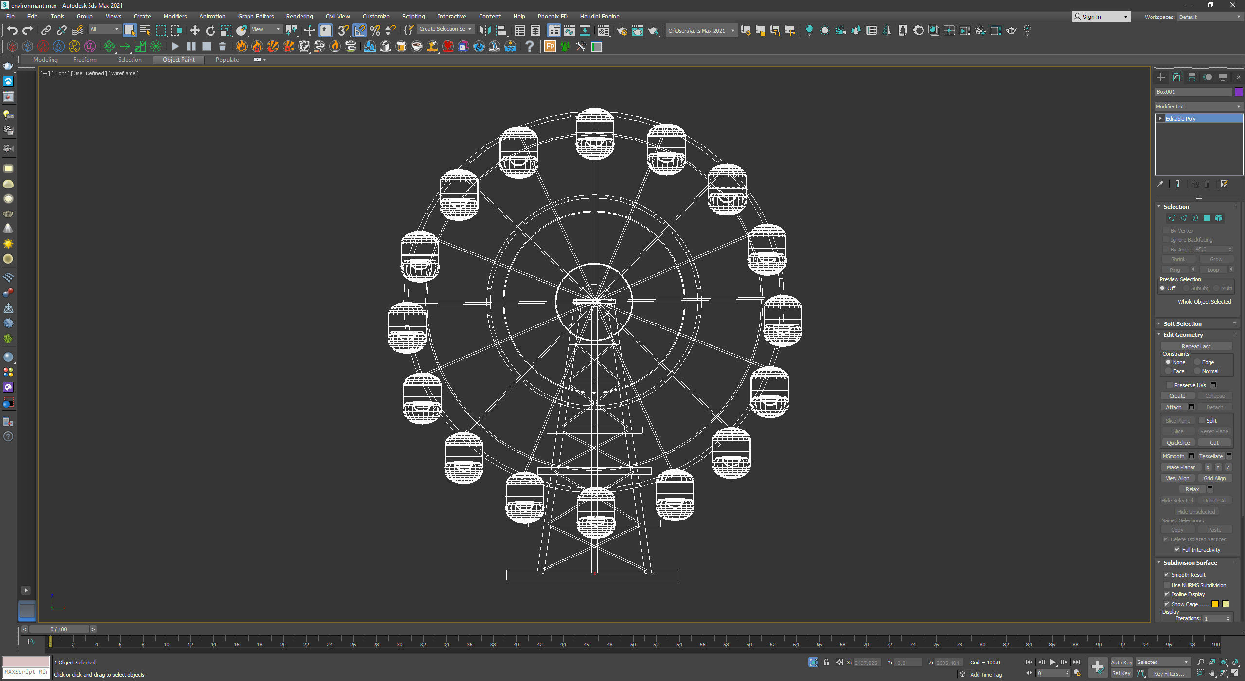 ferris wheel  stylized  Low-poly 3D model_11