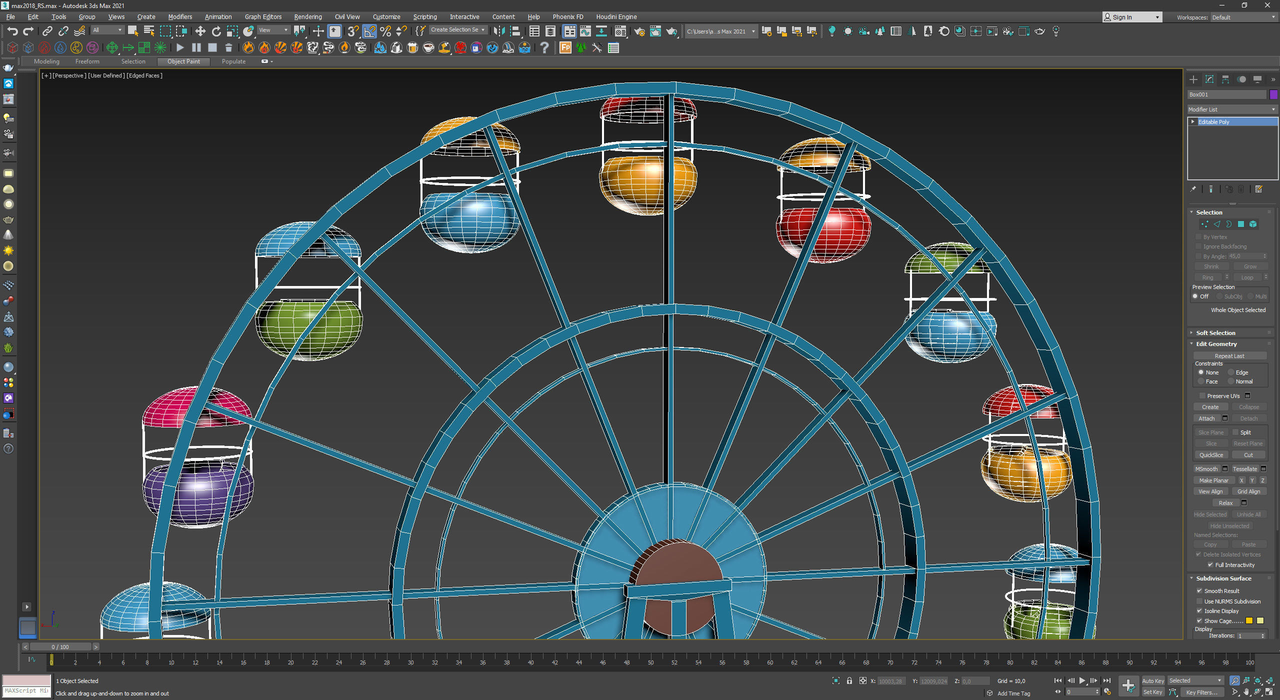 ferris wheel  stylized  Low-poly 3D model_17