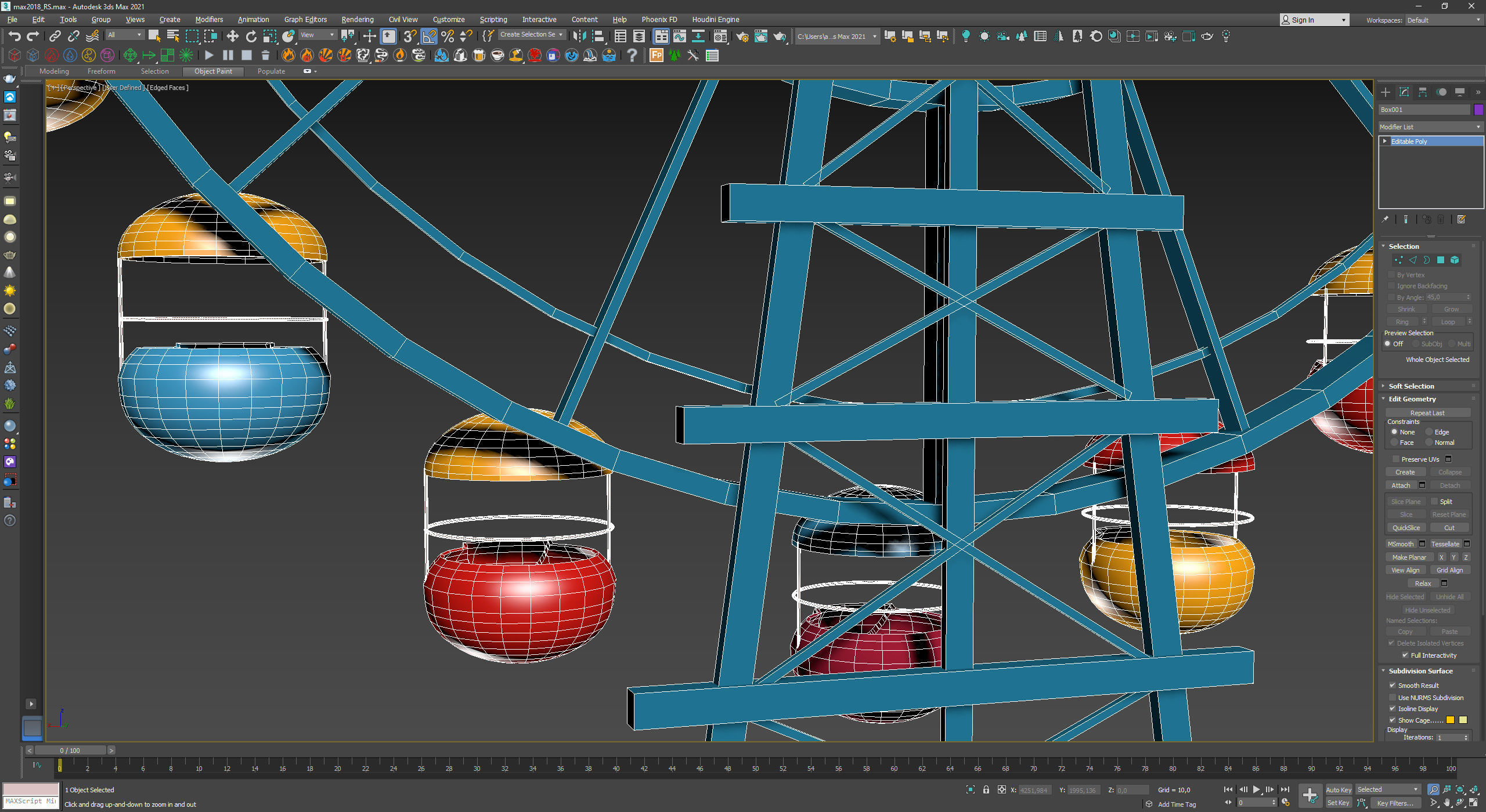 ferris wheel  stylized  Low-poly 3D model_15