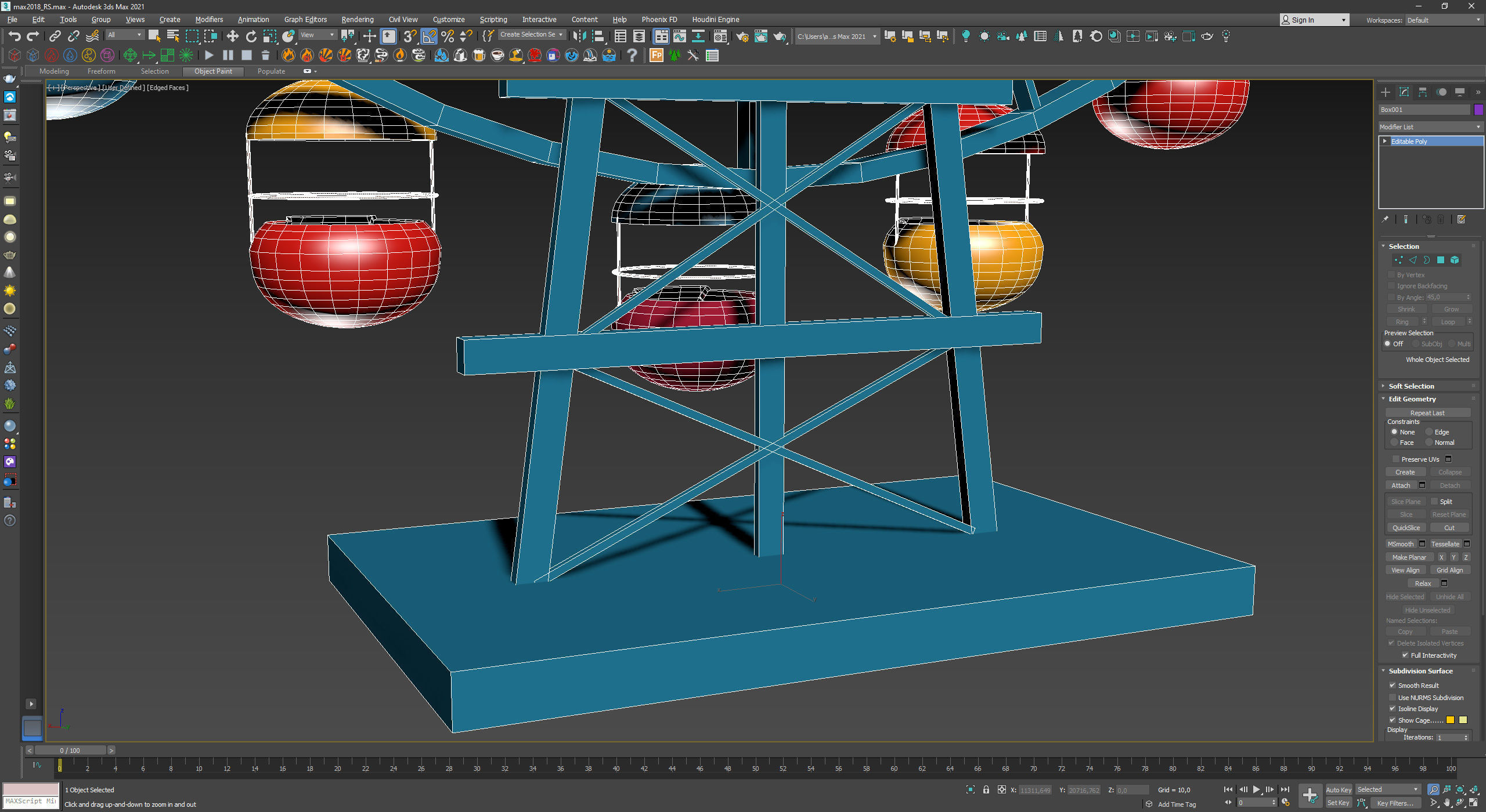 ferris wheel  stylized  Low-poly 3D model_13