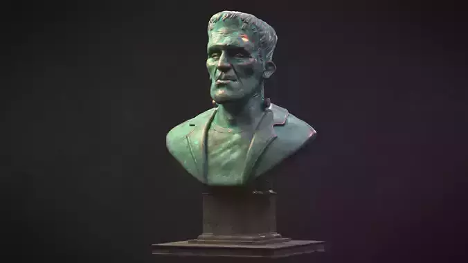 Frankenstein gold bust