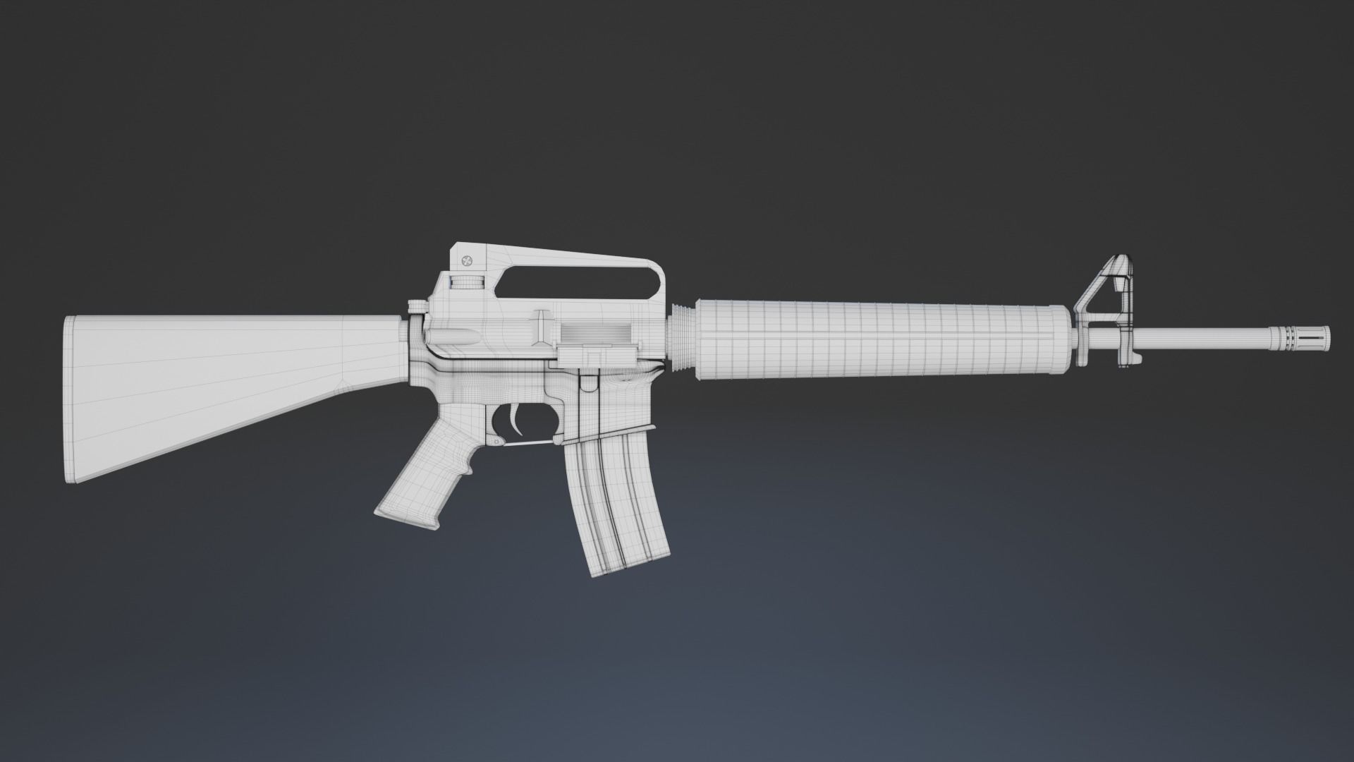 M16 Rifle Low-poly 3D model_9