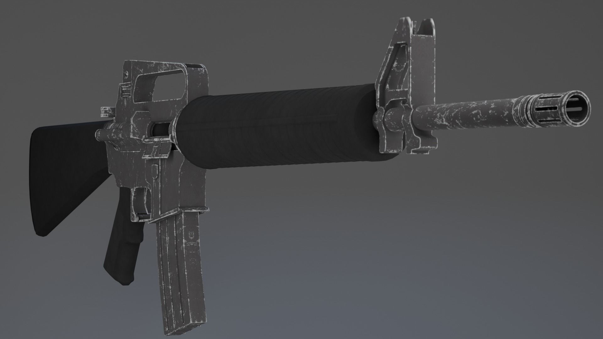M16 Rifle Low-poly 3D model_3
