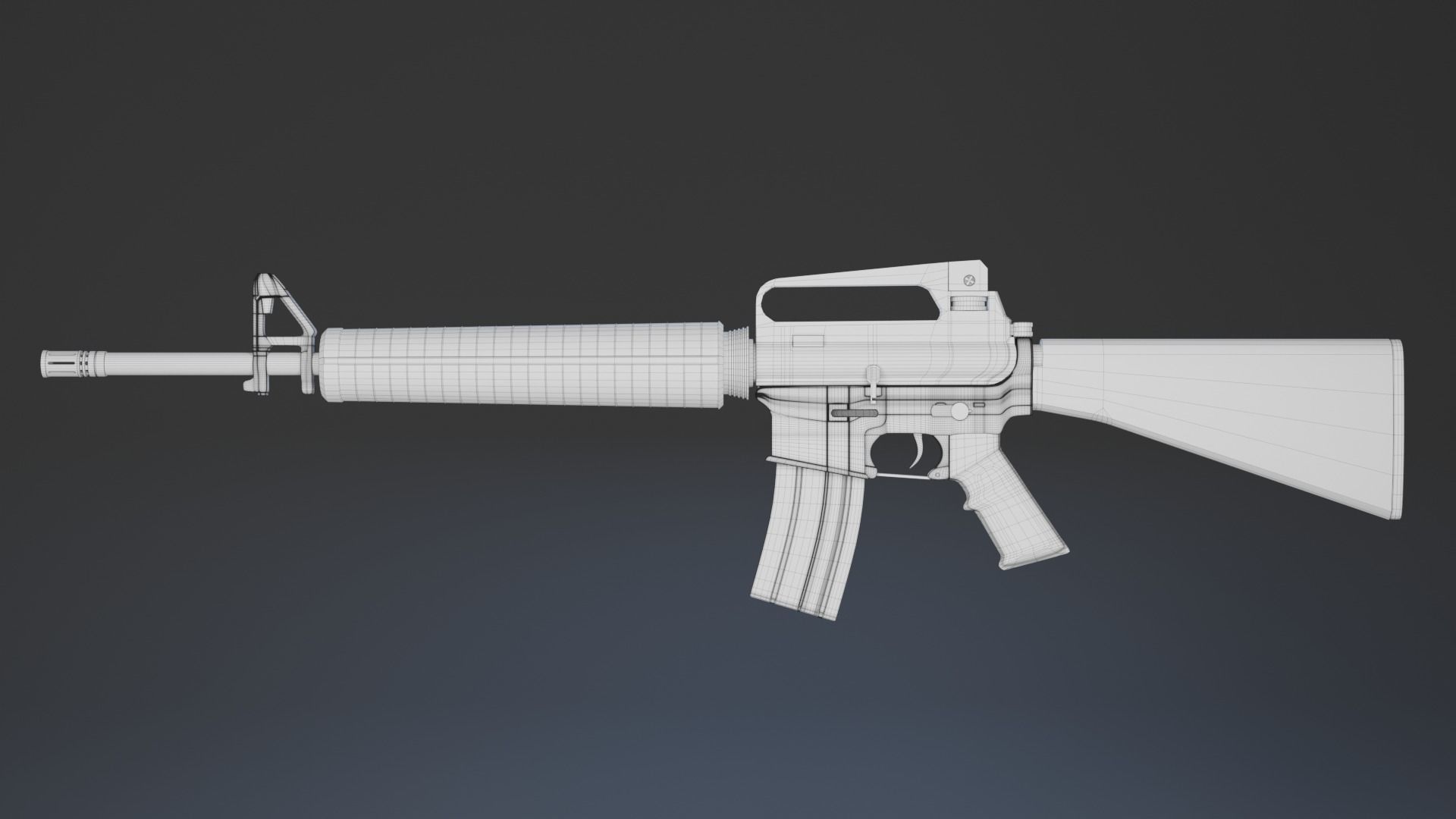 M16 Rifle Low-poly 3D model_8