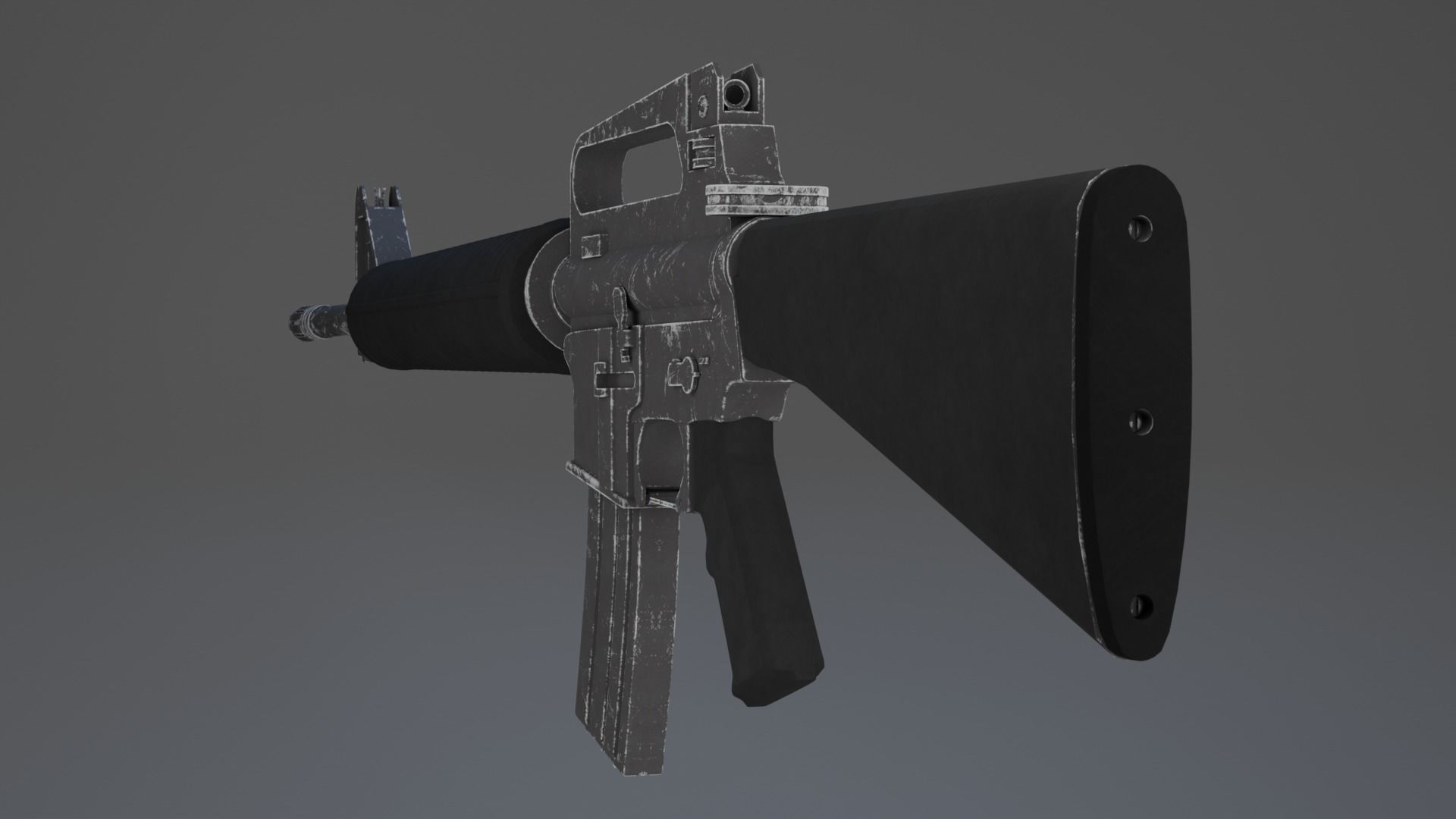 M16 Rifle Low-poly 3D model_2