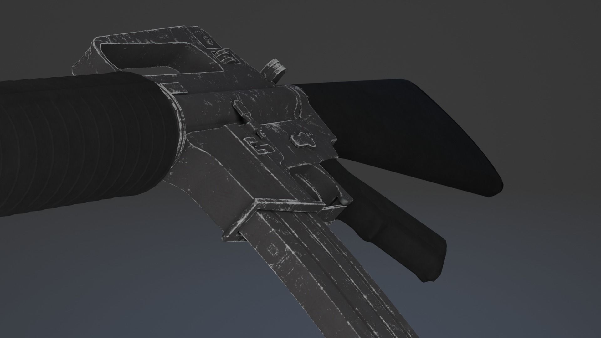 M16 Rifle Low-poly 3D model_5