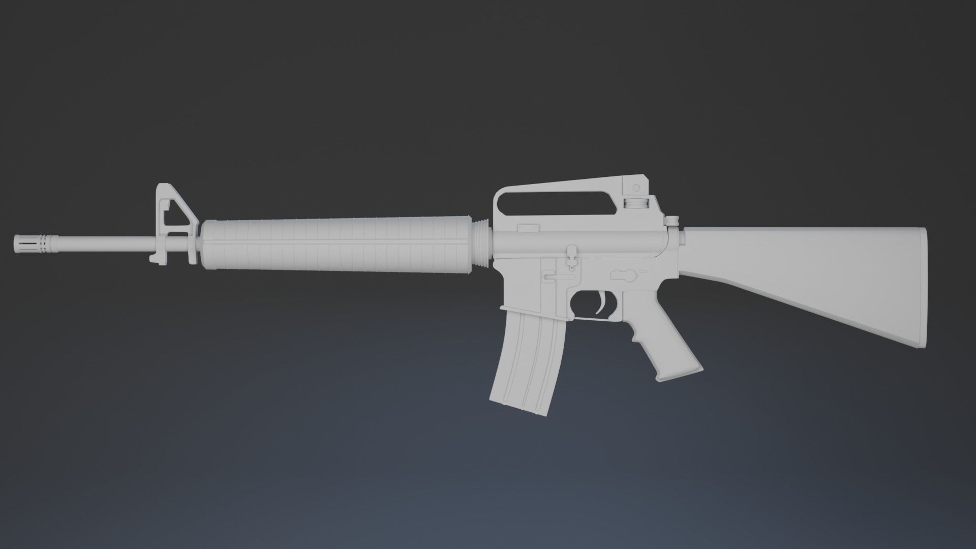 M16 Rifle Low-poly 3D model_6