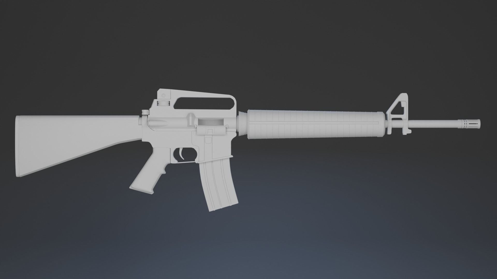 M16 Rifle Low-poly 3D model_7